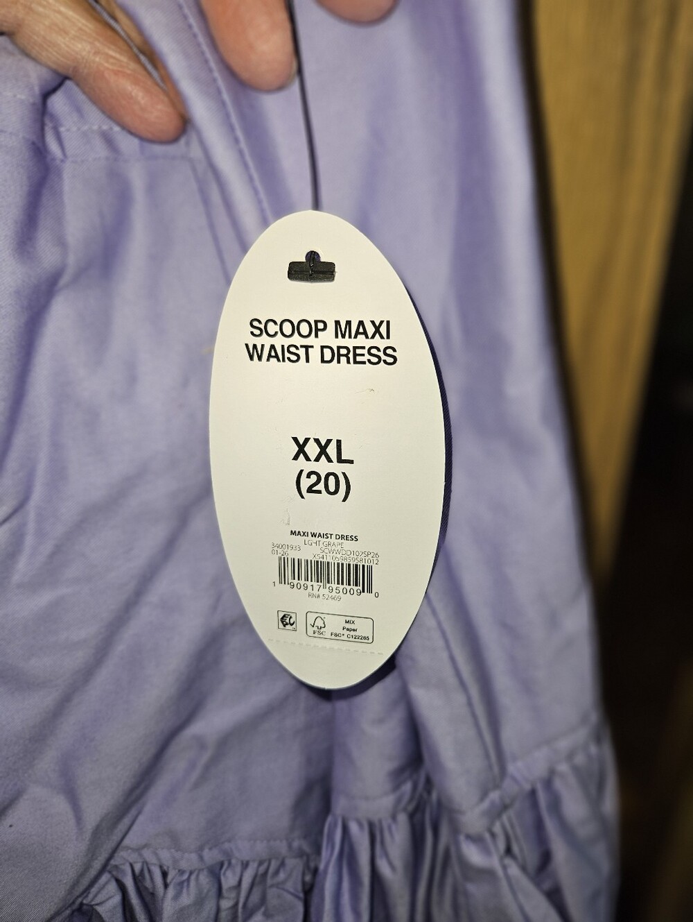 NWT Scoop Sz XXL Pocketed,  Bow/Zip Back Cotton Dress - Picture 4 of 4